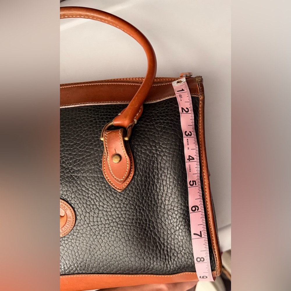 Dooney & Bourke All Weather Leather Small Essex Satchel Black & British Tan R26 - Picture 14 of 17